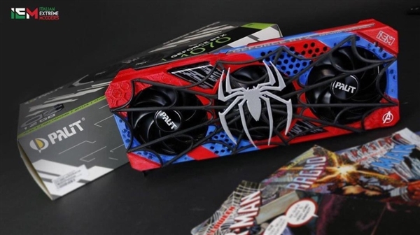 同德展示蜘蛛侠定制版RTX 4070:经典红蓝配色 蜘蛛徽标爱了