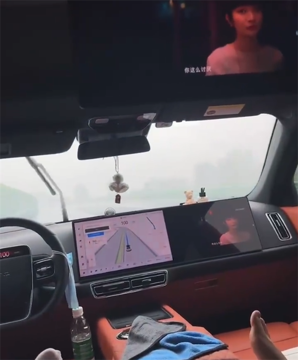 一理想车主雨天高速路躺平开车:用饮料欺骗汽车“自动驾驶”