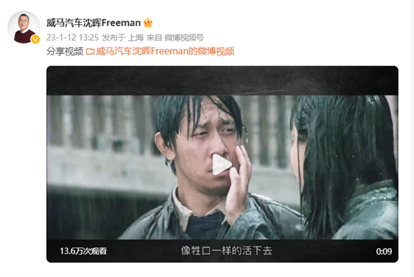 曾经造车新势力第二 威马汽车CEO:遇到了困难 像牲口一样的活下去