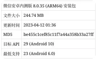 微信推送8.0.35测试版：和Android 5.0说再见