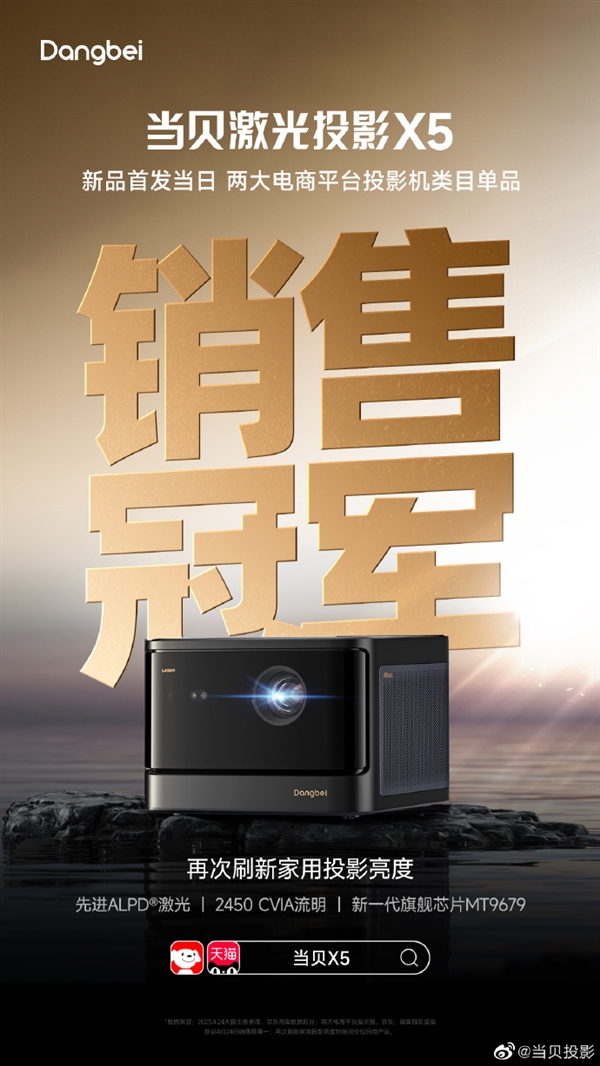 刷新亮度天花板!当贝X5投影仪首发夺得双冠军